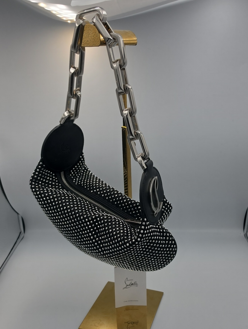 Christian Louboutin Loubila Mini/Small Shoulder Bag Black Strass (NWOT)COA🩶🖤🩶